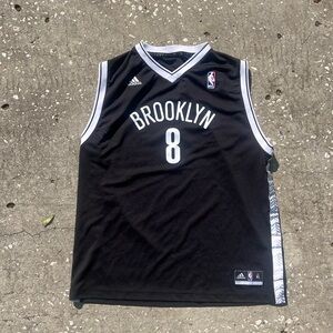 Adidas Brooklyn Nets Deron Williams #8  Black & white Basketball Jersey